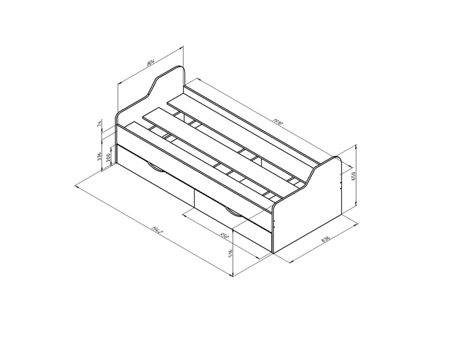Кровать нижняя ДЕЛЬТА 18.01