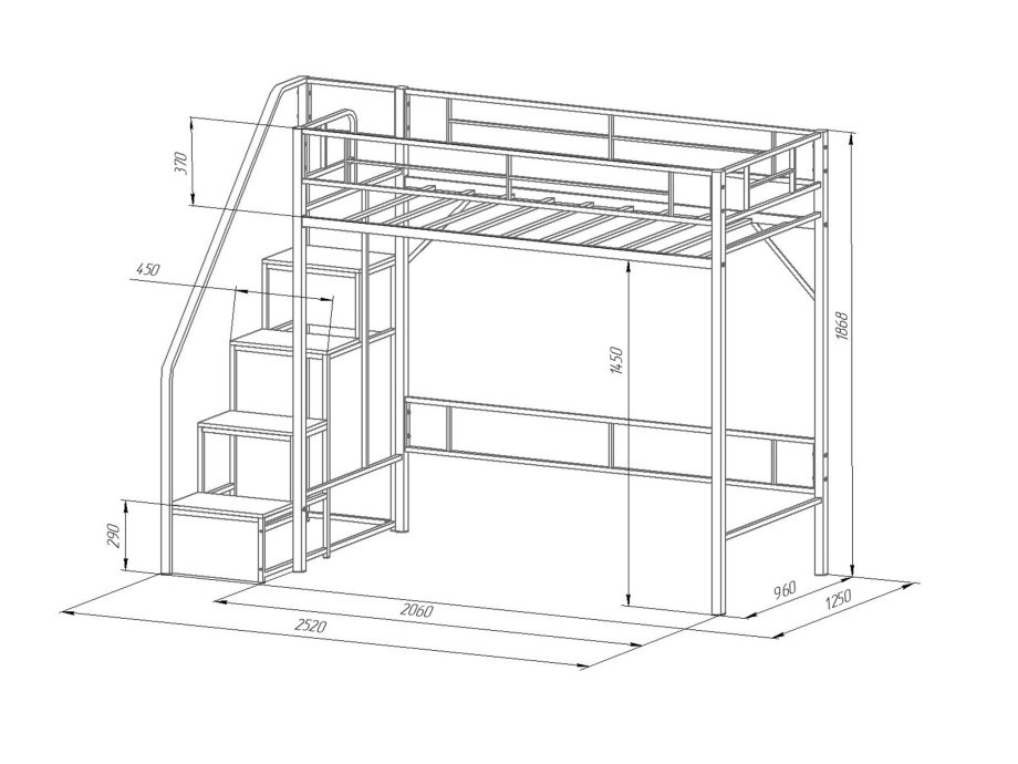 Кровать-чердак "Севилья 1.1Л"