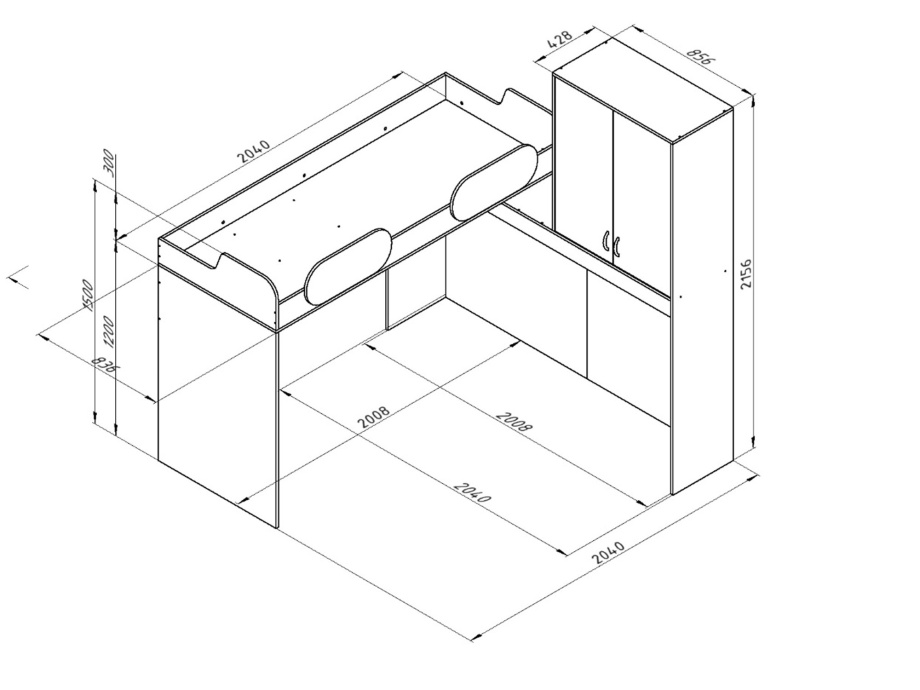 Кровать верхняя ДЕЛЬТА 18.05