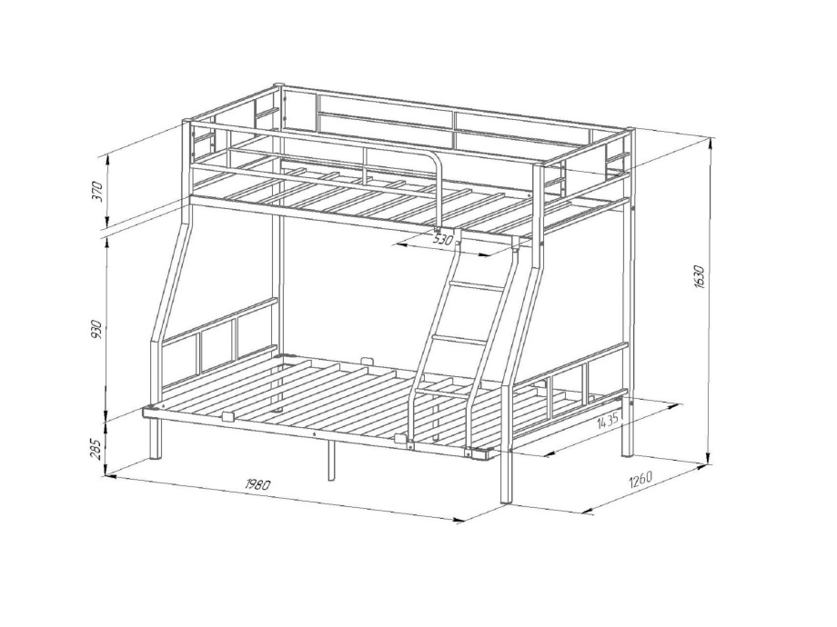 Кровать двухъярусная «Гранада 1ПЯЯ 140»