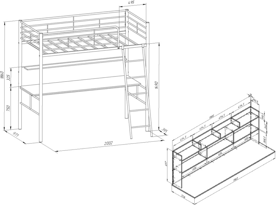 Кровать-чердак "Севилья 5.02"