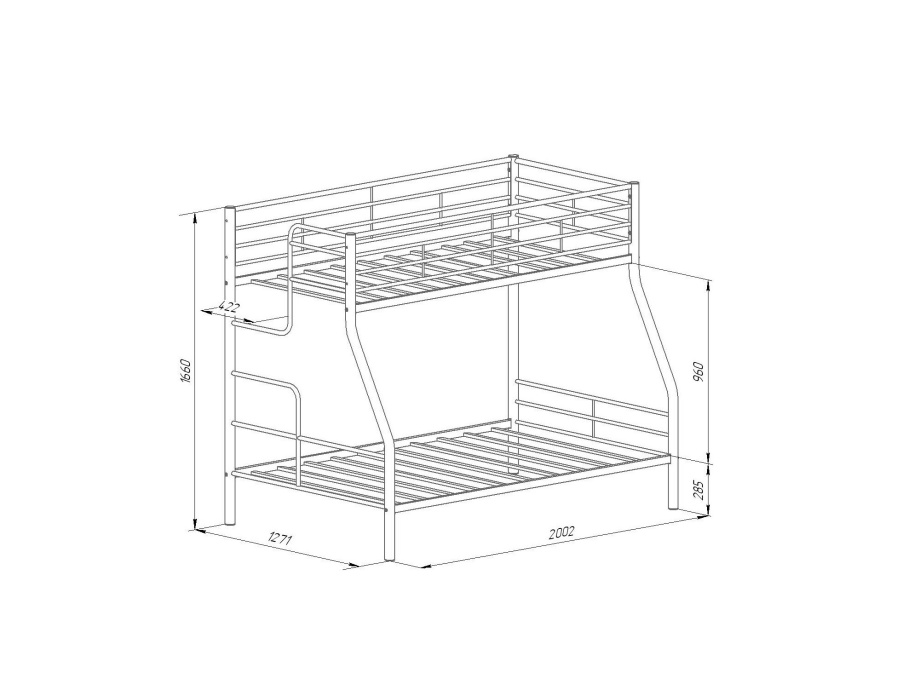 Кровать двухъярусная «Гранада 3» левая