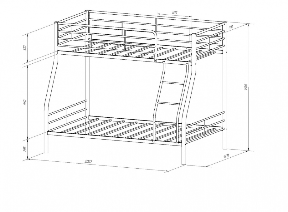 Кровать двухъярусная «Гранада 2» с отверстиями под полку