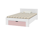 Кровать ДЕЛЬТА Сильвер 19.02 (Белый кромка серая - Розовый)