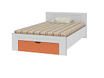 Кровать ДЕЛЬТА Сильвер 19.02 (Белый кромка серая - Оранжевый)