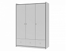 Шкаф ДЕЛЬТА Сильвер 9.01 (Белый кромка серая - Белый)